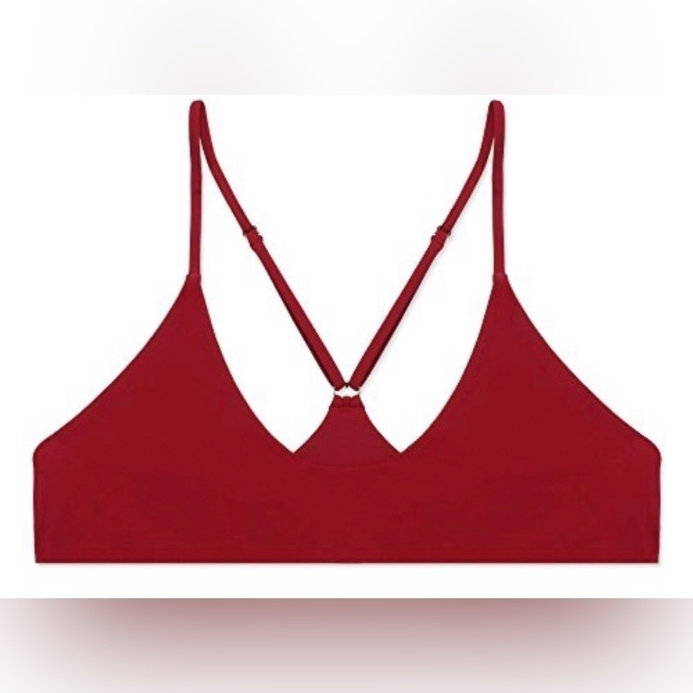 Stripsky Strappy Racerback Swimsuit Top - Size M - Red Wine​​​​​